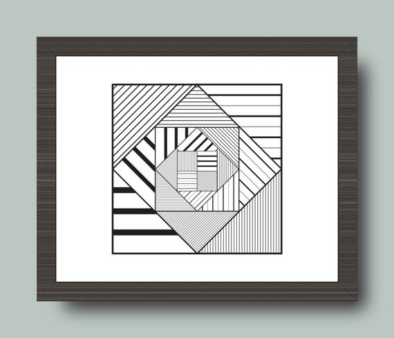 square black and white art
