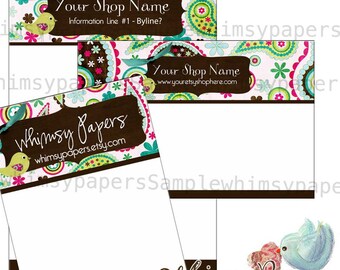 Paisley Bird Display cards - Choice of sizes and quantities - Optional double-sided print