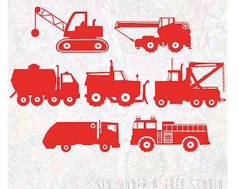 Construction Trucks Vol 2 Wall Vinyl Decals Art Graphics Stickers