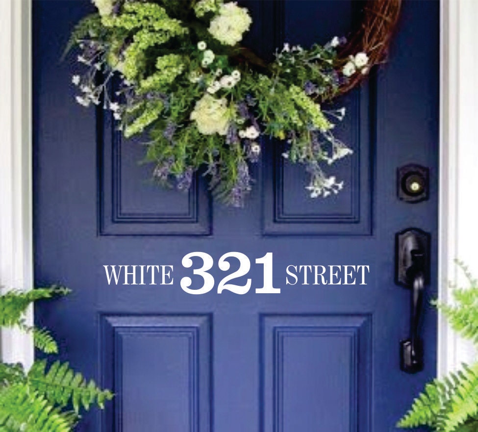 Front Door Address and Street Number wall decal Mailbox Decal