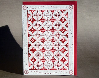 Cathedral Window Quilt Letterpress Card