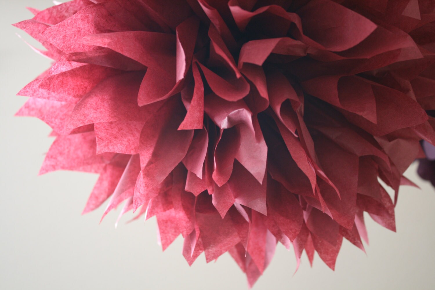 tissue paper pom pom / BURGUNDY wedding decorations / vintage