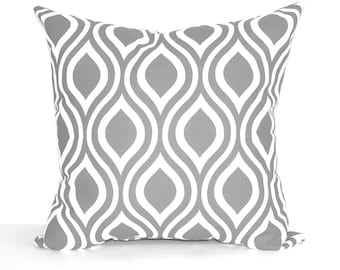 Premier Prints Nicole Storm Grey and White Ogee Decorative Throw Pillow Free Shipping