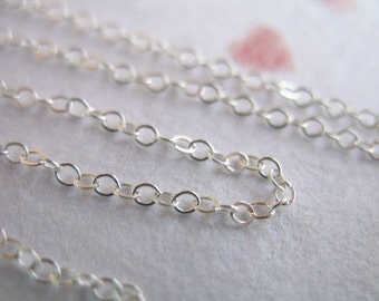 Sterling Silver Chain, 1.5 mm Flat Cable Chain, 15-50 Percent Less Bulk, oval link, wholesale chain ss s88 hp wf