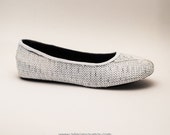 white sequin flats