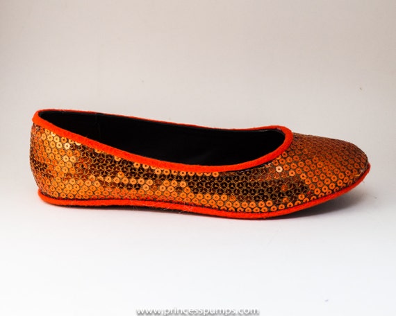 orange pointed toe flats