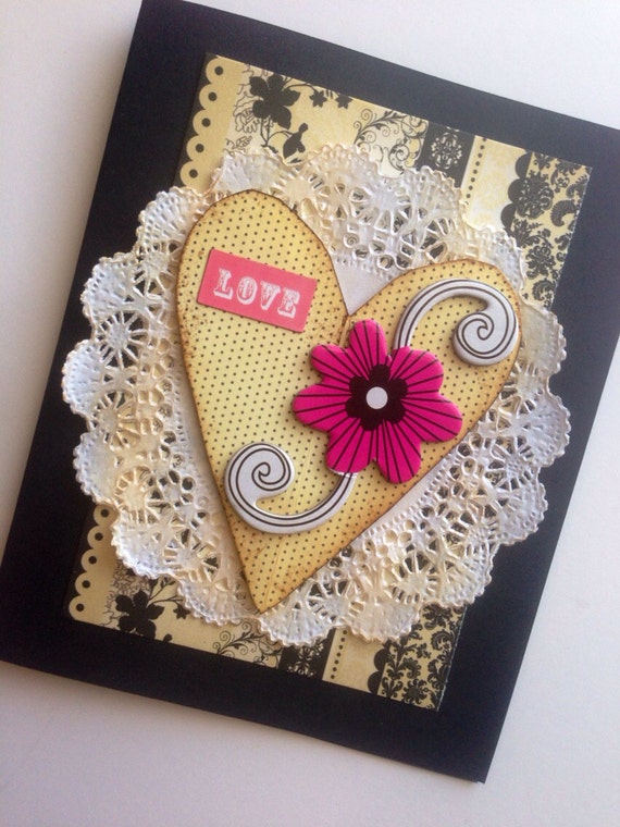 Items similar to Love Handmade Card on Etsy