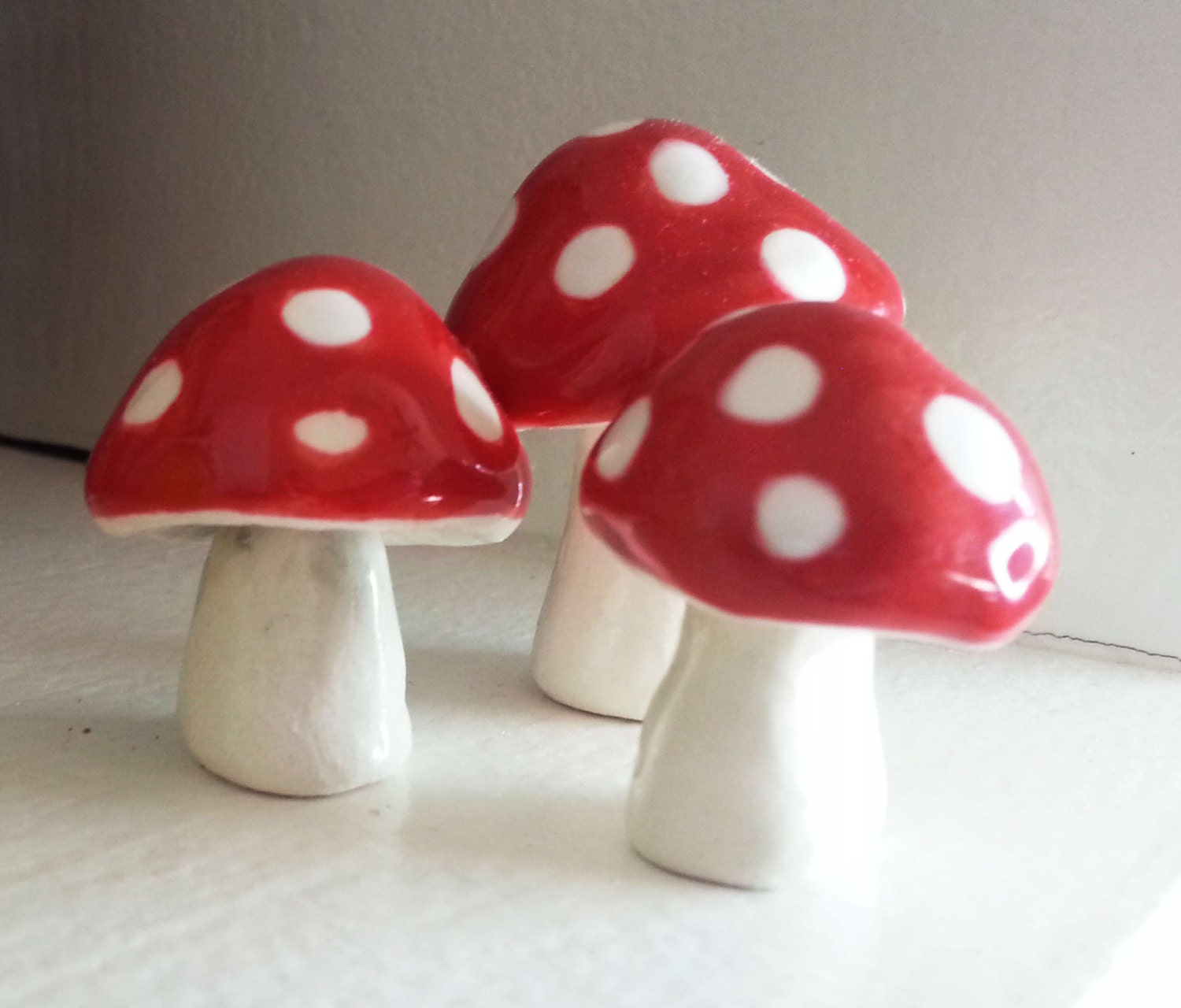 Little Clay Mushrooms Ceramic Mushrooms 3 Miniature