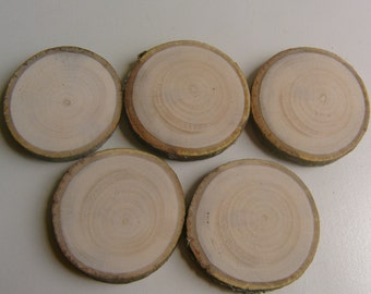 10 Light Wooden Tree Branch Rounds Tree Cookie 2.5 inch