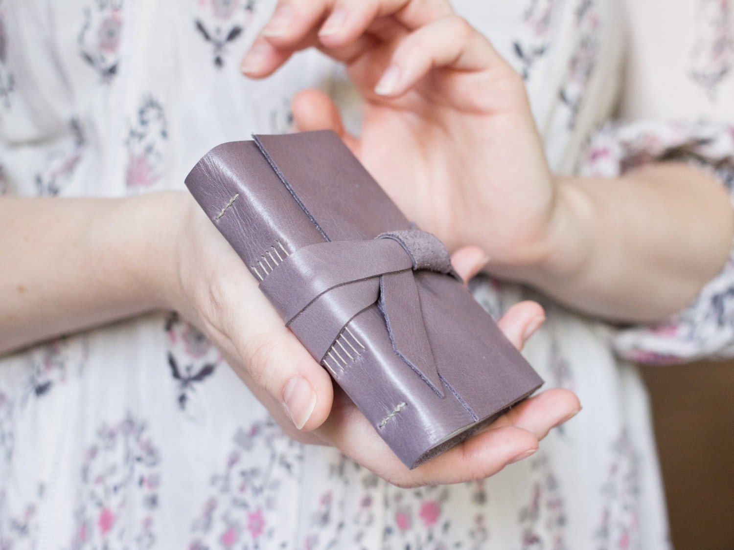 Rainbow Leather Wrap Journal A7 Handbound Leather Blank Book