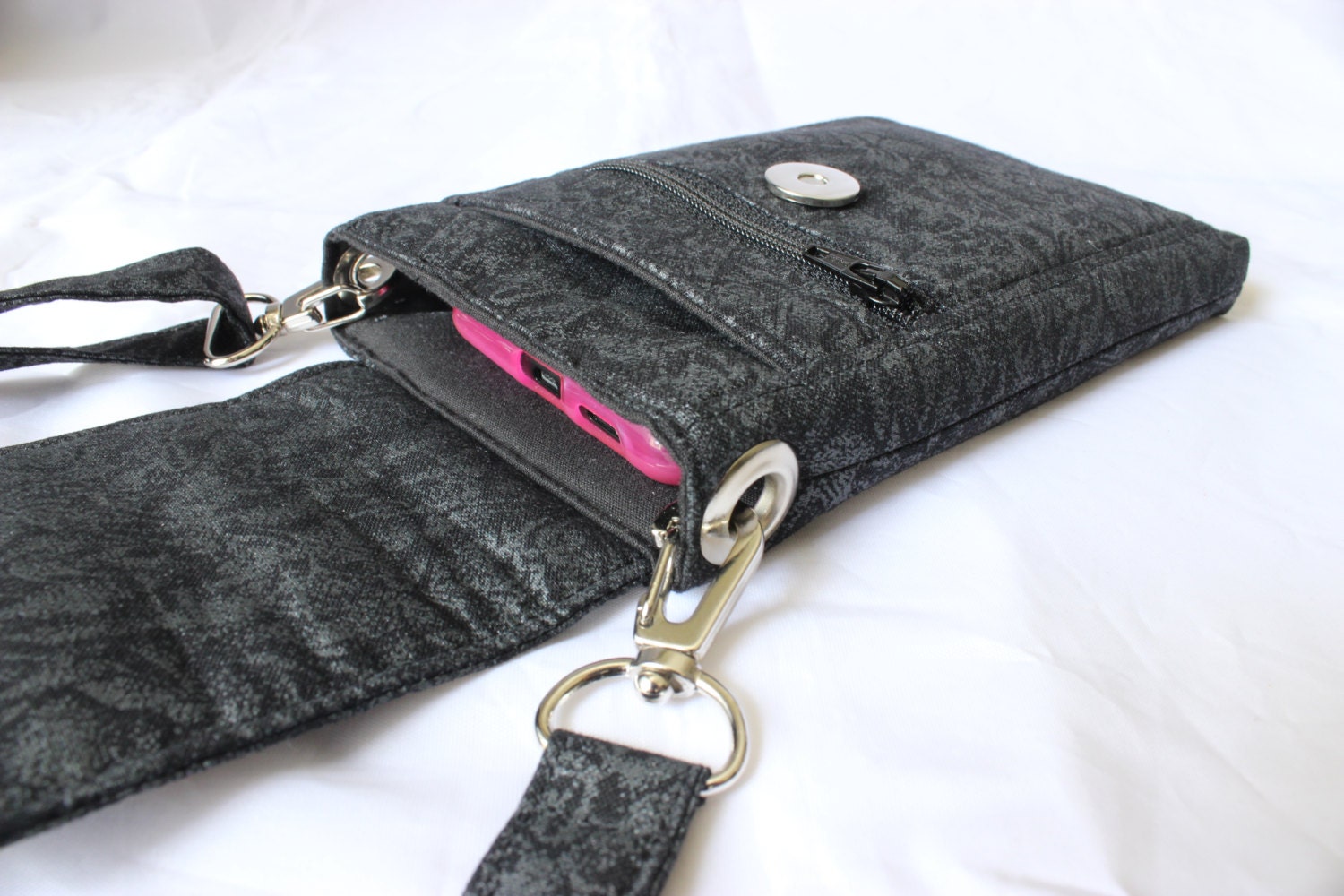 Black cell phone purse cell phone wallet small crossbody