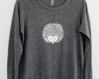 Hedgehog Ladies Top - Slouchy Pullover in Eco Grey Heather