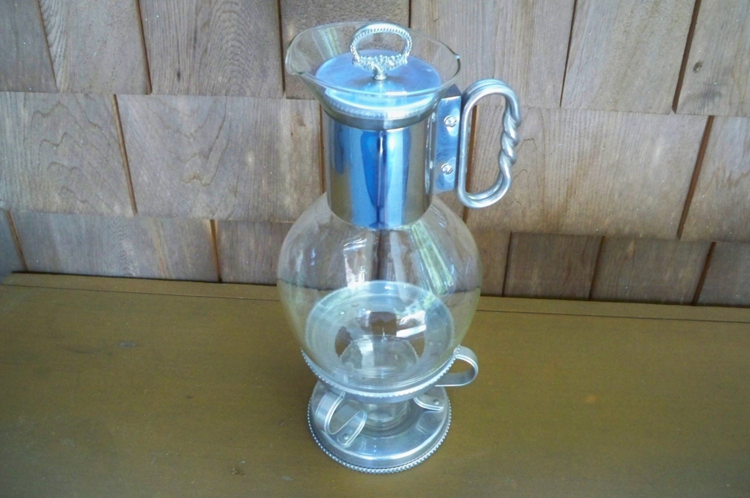 Vintage Serving Coffee Carafe Chrome Coffee Warmer Buffet Serving Party