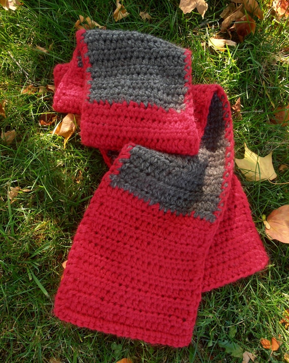 ohio state crochet scarf pattern