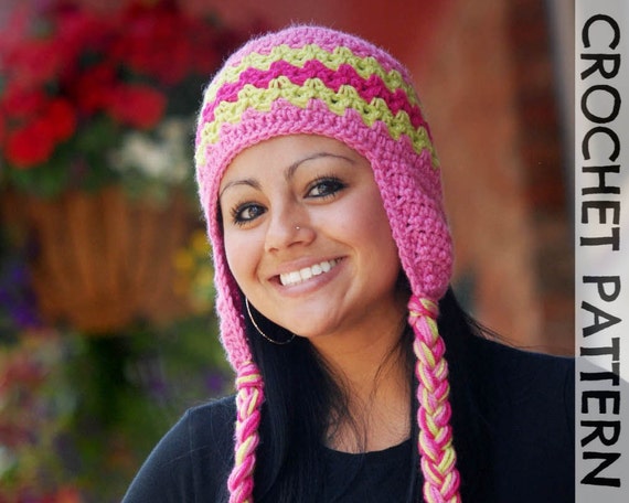 hat pattern crochet zag zig Zaggy PlayinHookyDesigns PATTERN CROCHET Beanie HAT Adults by