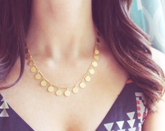 Confetti Necklace | Gold Coin Necklace | Statement Necklace