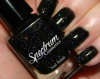 Black Holographic Glitter nail Polish DARK MATTER