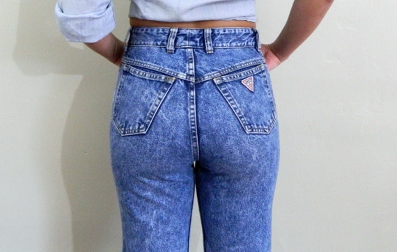 Vintage High Waisted Jeans ... 1980s Guess Skinny Jeans with