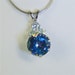 Mystic Blue Topaz Necklace in 10Kt White Gold 8mm Round 2.50ct With Cz's Sodalite Blue