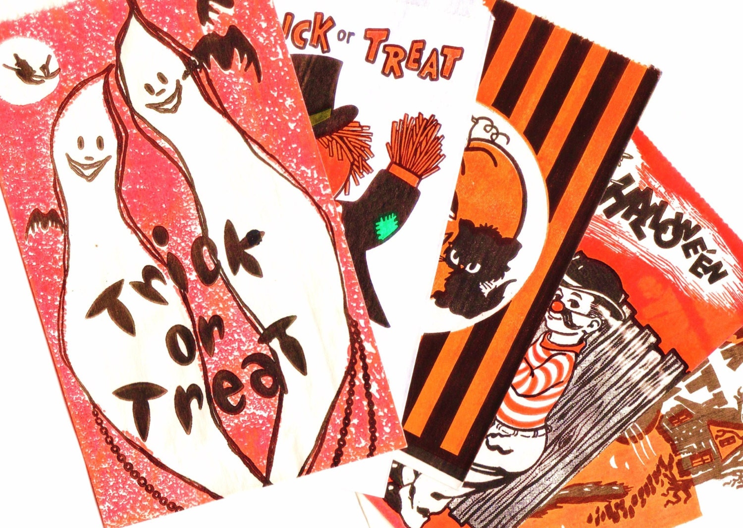 5 Vintage HALLOWEEN CANDY  BAGS  Treat Bags  by 