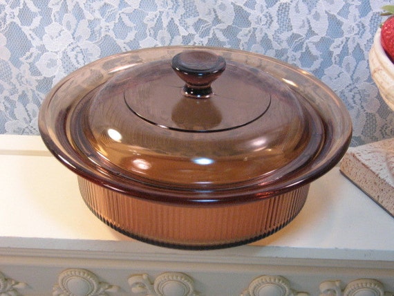 Items Similar To Vintage Corning Pyrex Brown Visions Glass Cookware Casserole 750ml 24 Ounce 0754