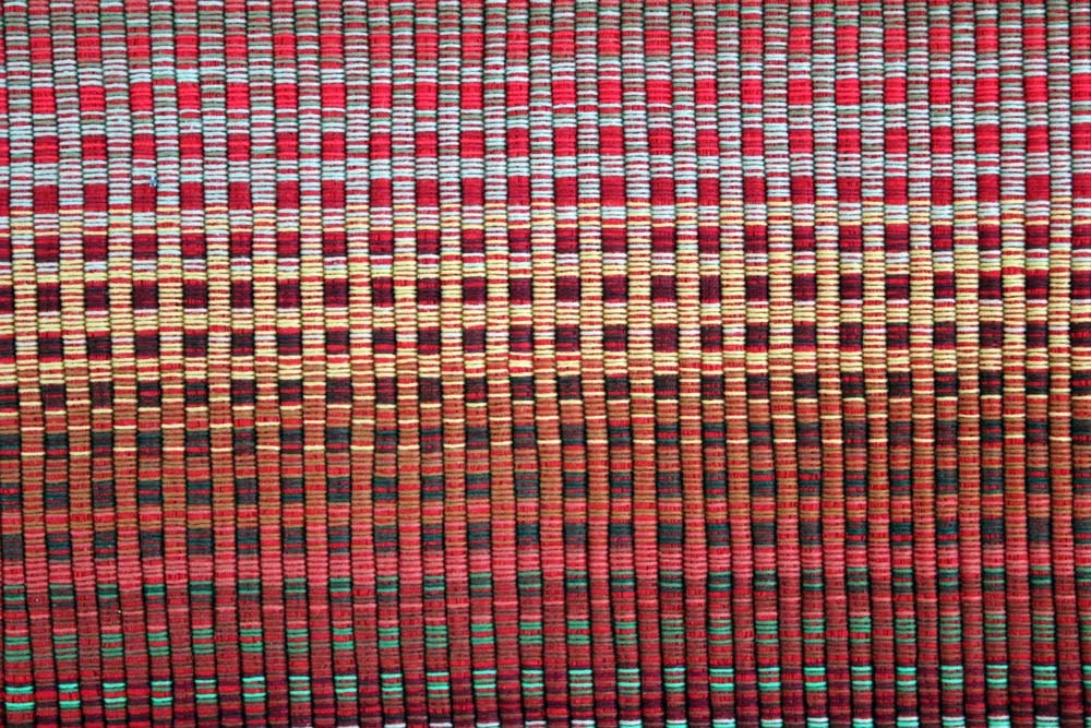 Cotton Rag Rug in Red Sage Gold Green / 2 x 3 Handmade Kitchen