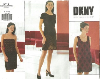 Vogue 2115 / Designer Sewing Pattern / Donna Karan DKNY / Dress Skirt Top
