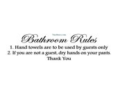 Bathroom Rules - Wall Decal - Vinyl Wall Decals, Wall Decor, Wall Quotes, Bathroom Wall Decal, Kids Bathroom Decal
