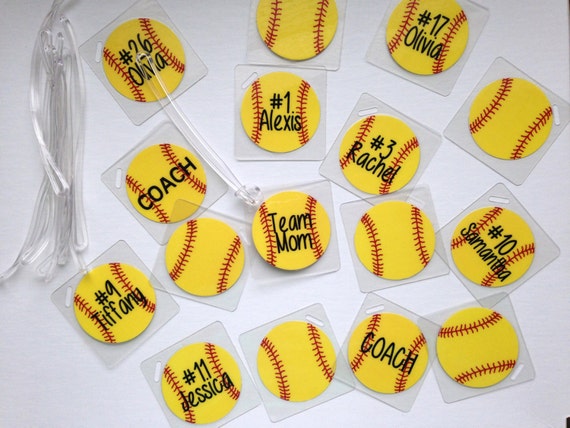 Softball Bag Tags Softball Gifts Softball Team Bag Tags