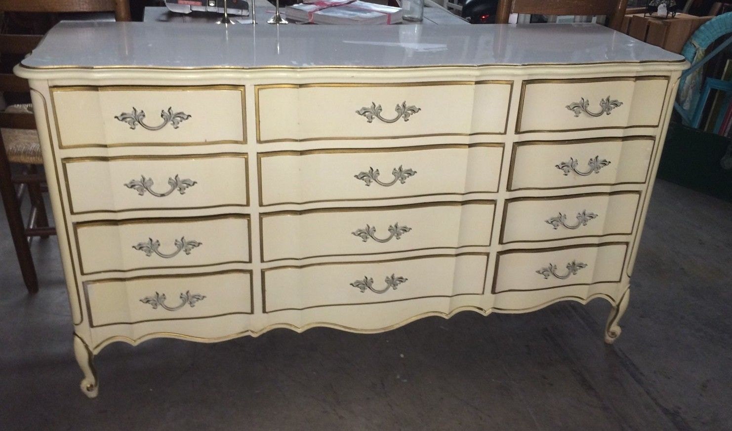 Dixie French Provincial 12 Drawer Dresser Vintage