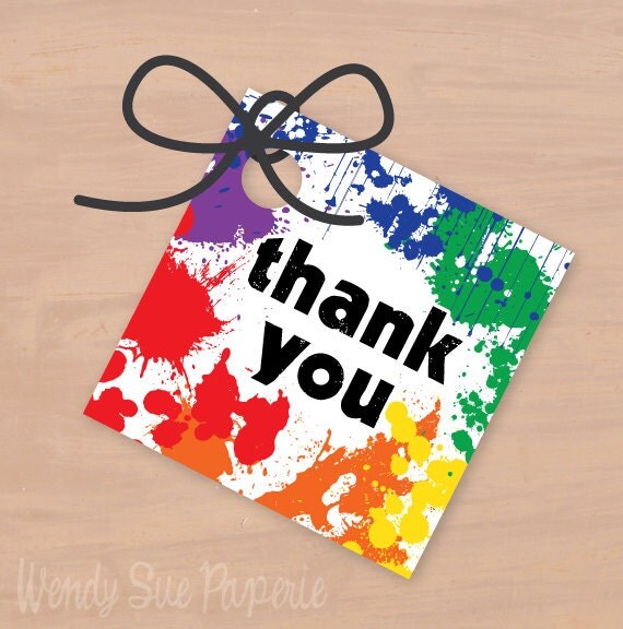 Items similar to Art Thank You Tags Printable on Etsy