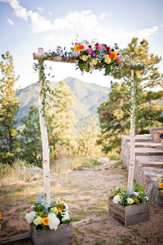 Three Piece Wedding Arch - Chuppa /Birch Poles