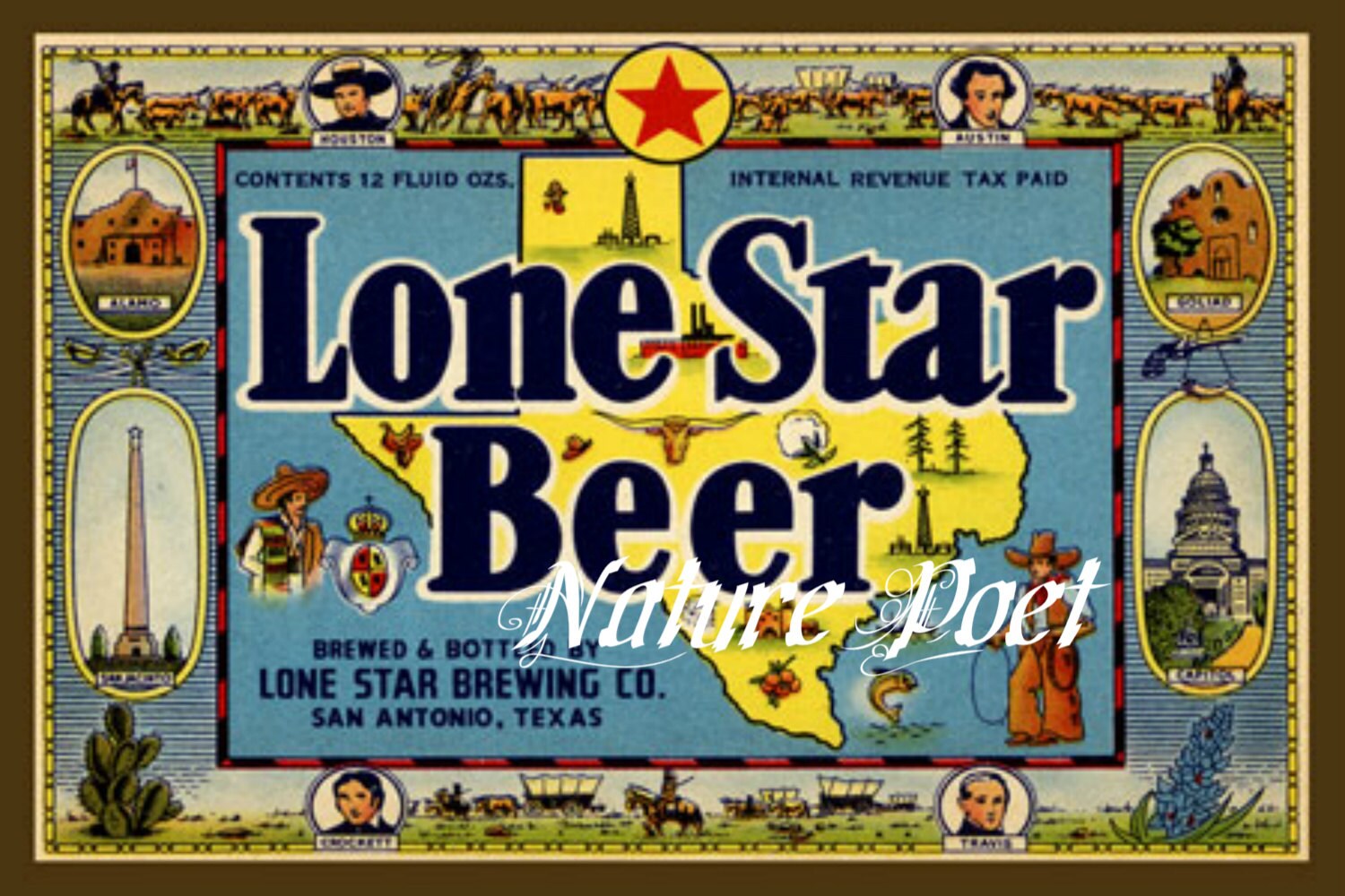 Lone Star Beer Label Reproduction Digital By Naturepoet On Etsy