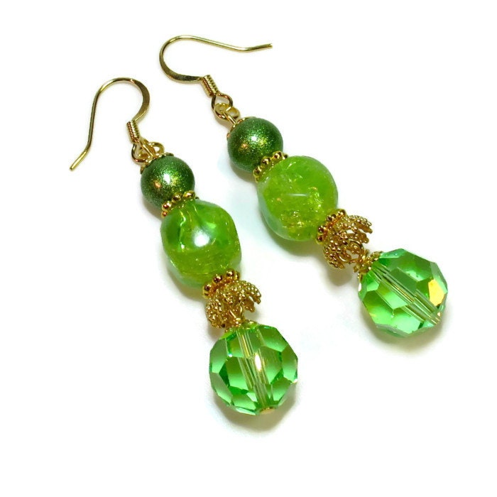 Handmade Juicy Lime Green Earrings Light Green Earrings