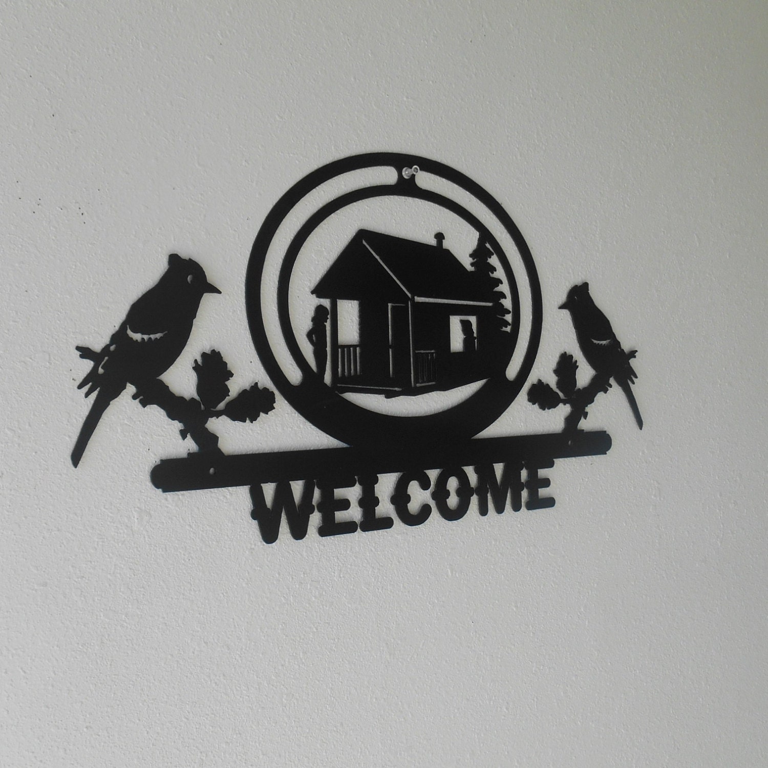 Welcome Sign Metal Wall Hanging Decor by Just4theArtofit on Etsy