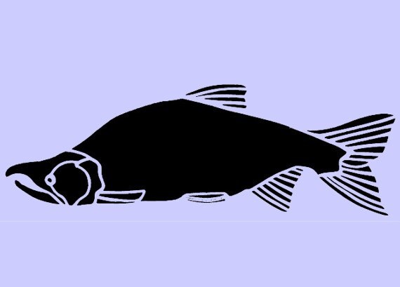 Items similar to Salmon STENCIL 10x3.4 on Etsy