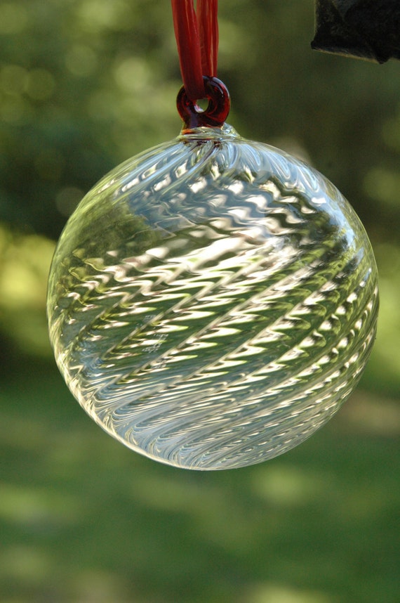 Clear Glass Ball Ornament by CaneRiverGlass on Etsy