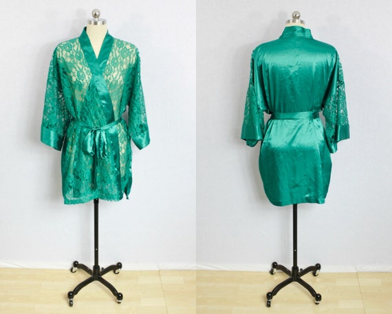 emerald silk robe