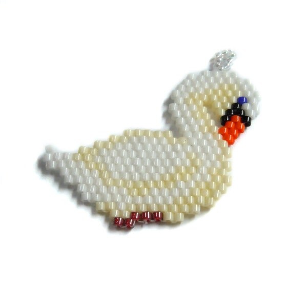 items similar to seed bead swan charm beaded swan jewelry items similar to seed bead swan charm beaded swan jewelry