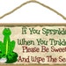 FROG If You Sprinkle Please Be Sweet and Wipe The Seat Funny BATH 5" x 10" Wall SIGN Bathroom Plaque
