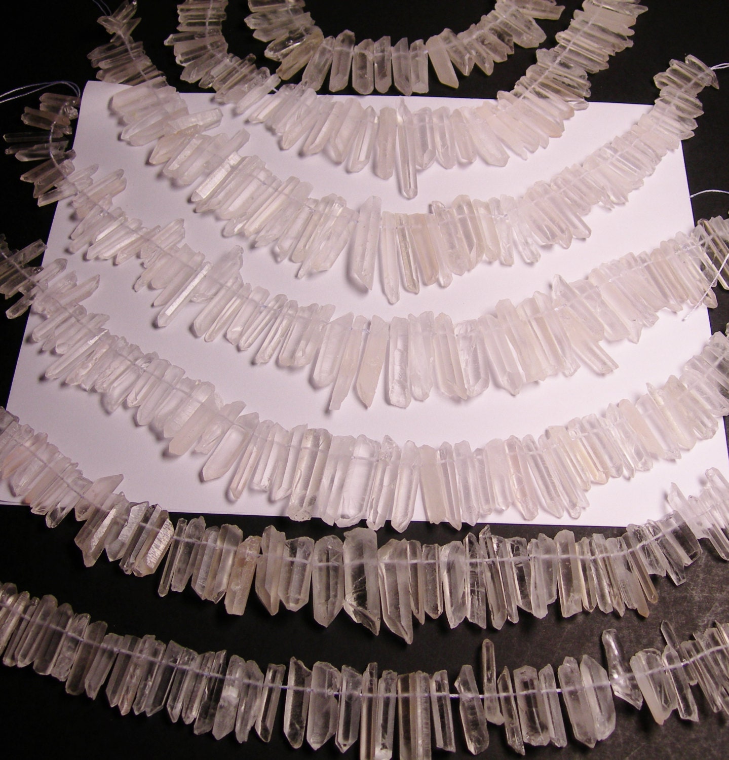 Quartz crystal points top drilled 60 pcs mix size full