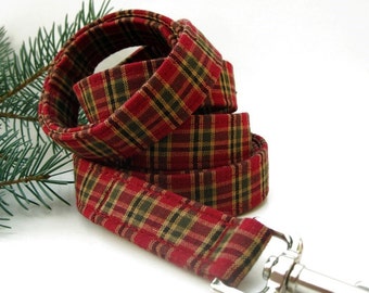 Cranberry Plaid Dog Leash