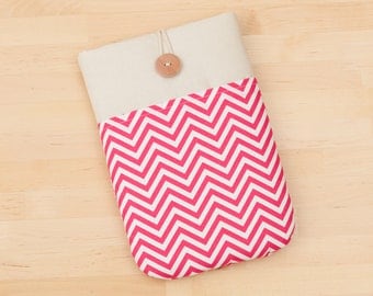 kindle case / kindle fire HDX 7 case / kobo glo case / Kindle Paperwhite sleeve / Kobo touch case / kobo glo case - pink chevron -