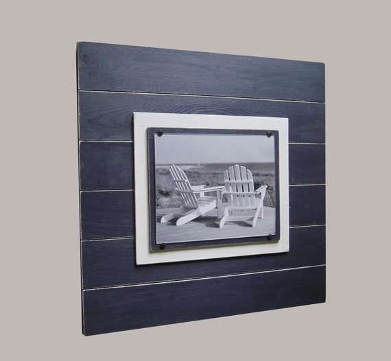 Navy Blue Distressed 8x10 Plank Frame 21X21 Nautical Frame