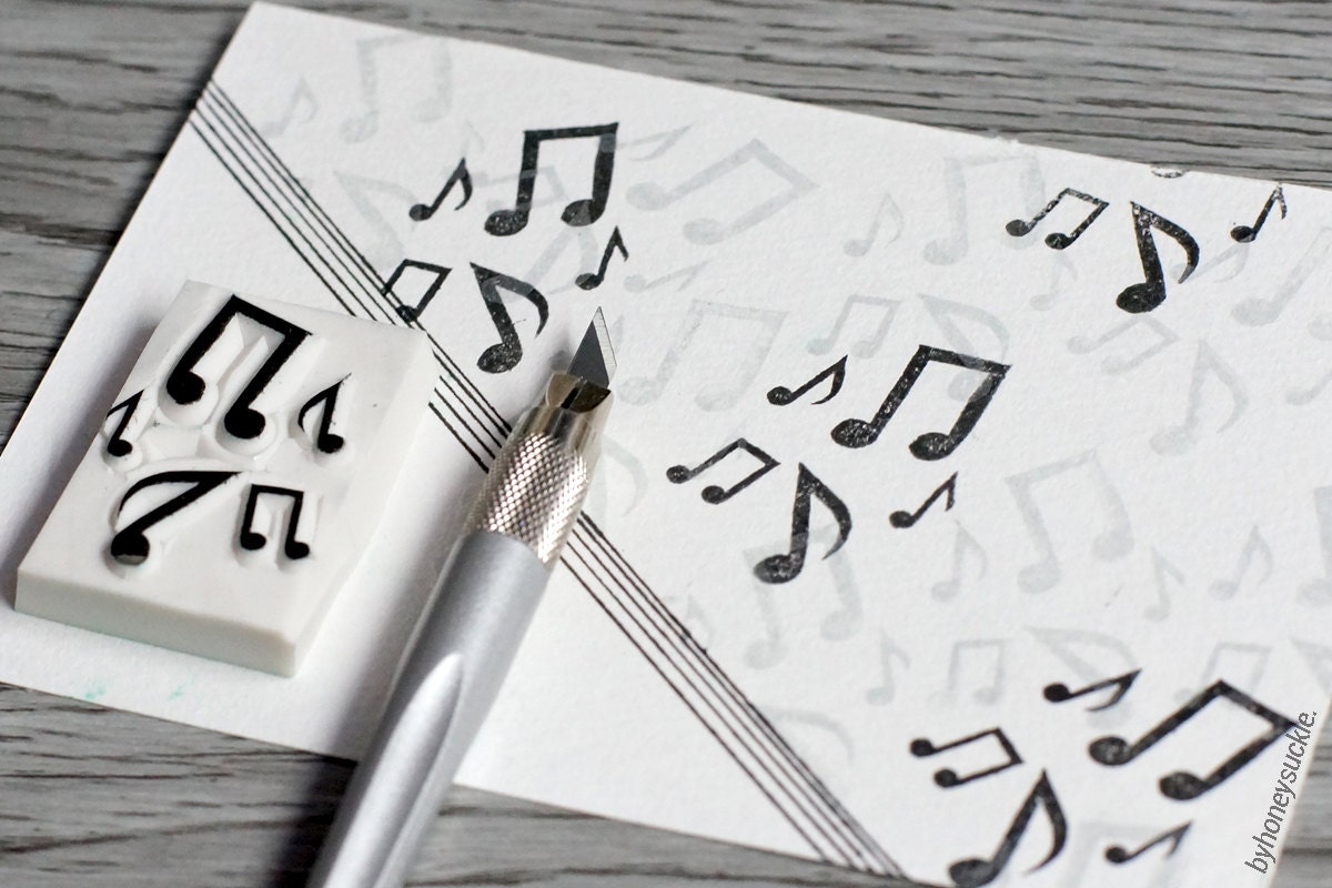 music stamp music note stamp musical symbol rubber stamp