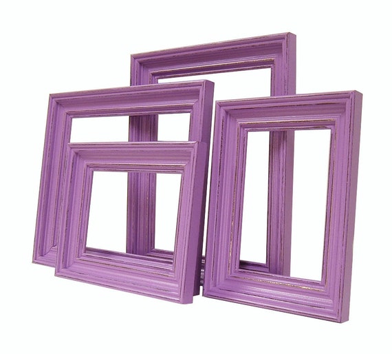 Purple Picture Frames Shabby Chic by MountainCoveAntiques on Etsy