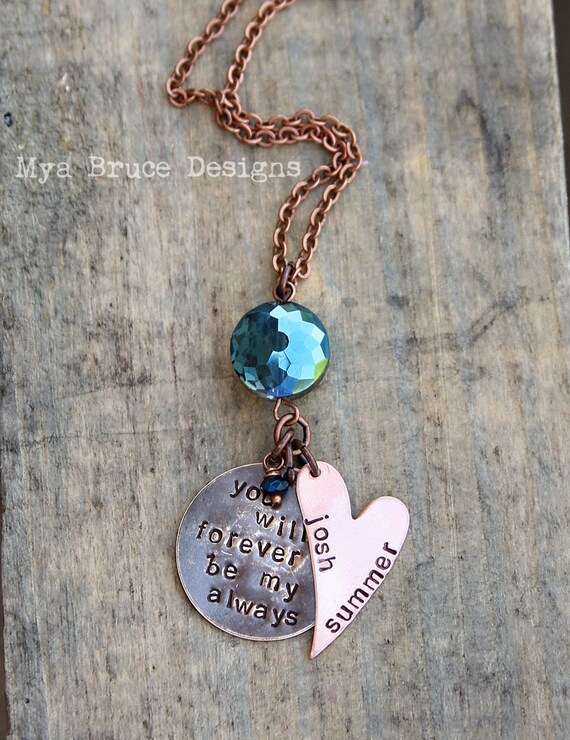 you will forever be my always with personalized copper heart