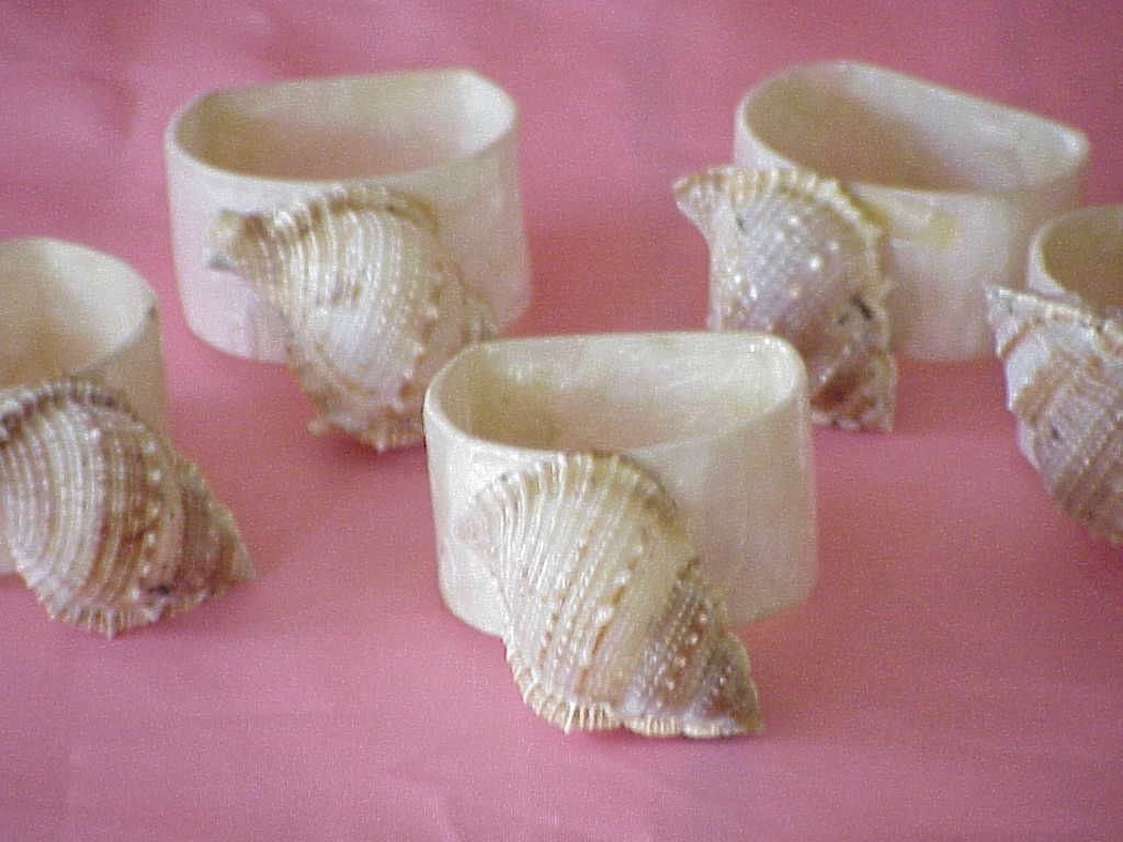 5 Vintage Sea Shell Beach Napkin Rings