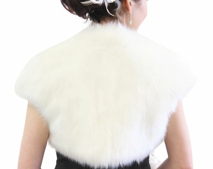 Valentine' Day Faux Fur Bridal Bolero Crop Jacket, fur shrug, fur stole, fur coat, fur shawl