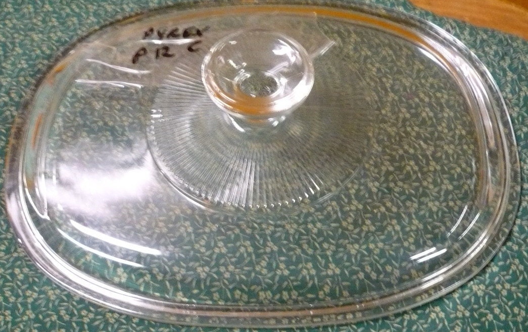 Pyrex Replacement Lid P 12 C Oblong 9 Inner x 9 3/4 Outer Haute Juice